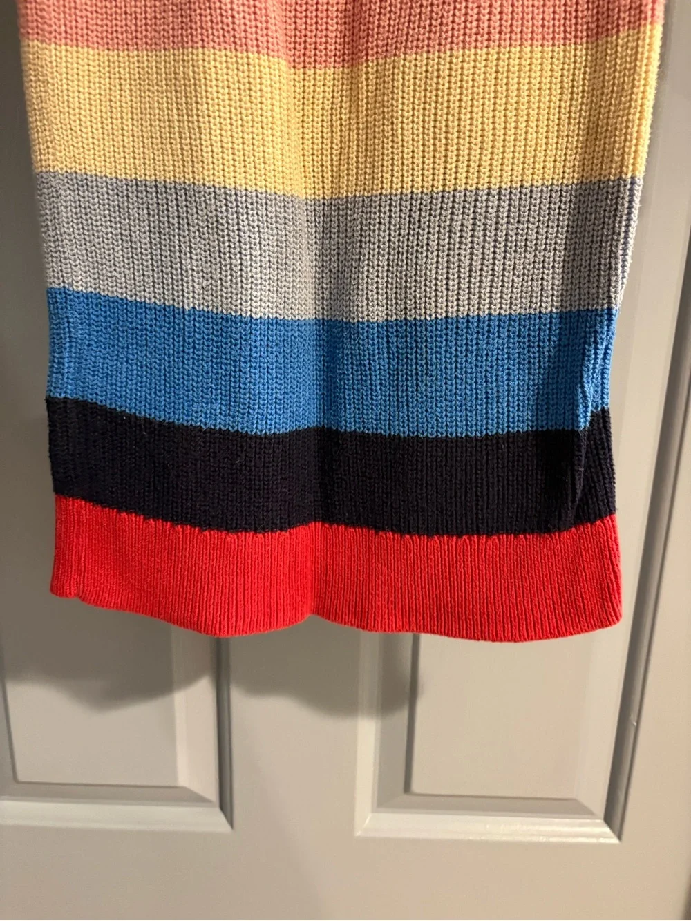 GAP Multicolor Striped Knit Dress with Red, Pink, Yellow, Blue, Black